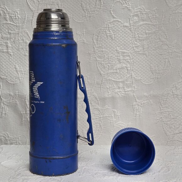 Rare California LA 80s Olympic Games Stainless Steel Thermos Water Bottle Handle - Picture 3 of 10